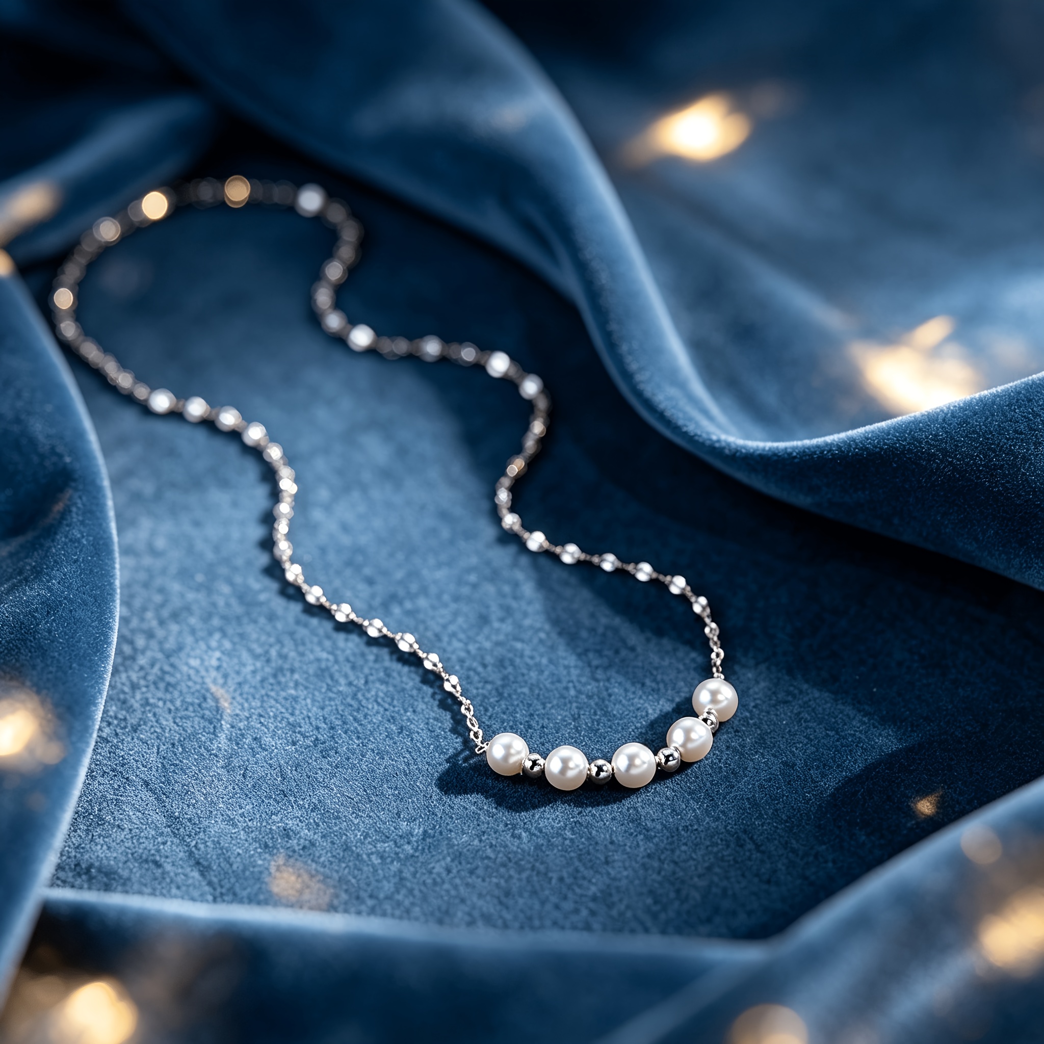 Women's 925 Silver Pearl Necklace Clavicle Chain